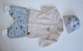 Bild 2 von Baby Set - Jacke, Pumphose & Mütze Blau/ Hellbeige Gr. 62/68