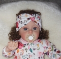 Bild 2 von Newborn Baby Set - Pullover, Legging & Stirnband Gr. 56 Rosa/Blumen