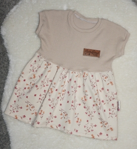 Kleid---Tunika---Hngerchen--Gr-80---BLOSSOMS-FLOWERS---NATURAL-BIO-JERSEY---sand