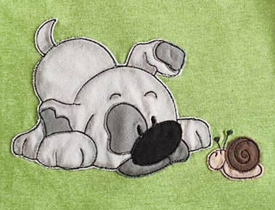 Bild 1 von Namenskissen, Kuschelkissen Doodle Stickerei Elefant oder Hund und Namen 30x30 cm