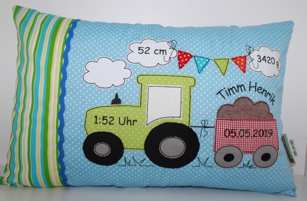 Bild 1 von Namenskissen mit allen Geburtsdaten - 30x45 cm - Hülle und Inlett