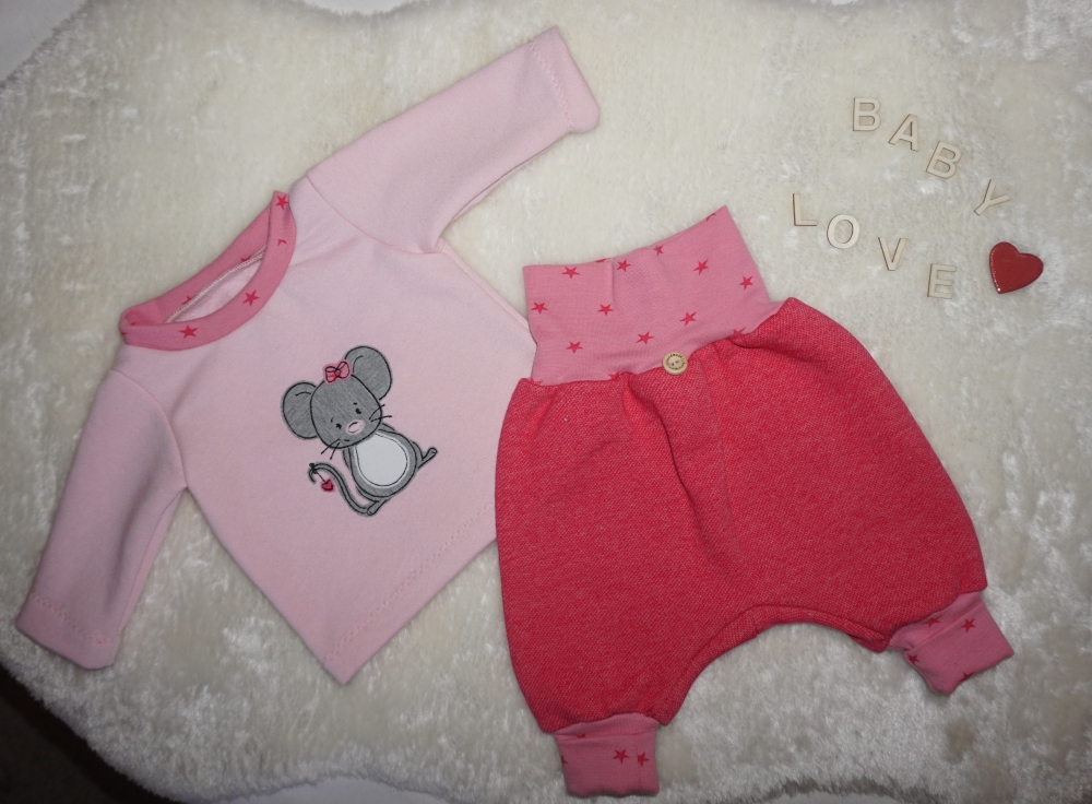 Bild 1 von Newborn Baby Set - Pullover & Pumphose  rosa/pink Gr. 56