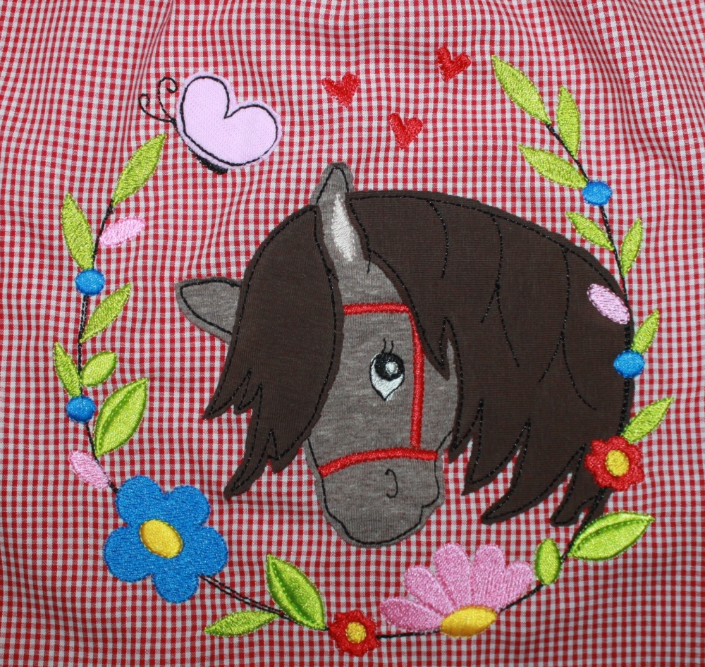 Bild 1 von Namenskissen, Kuschelkissen - Einhorn - Pferd Button & Name 25x35 cm