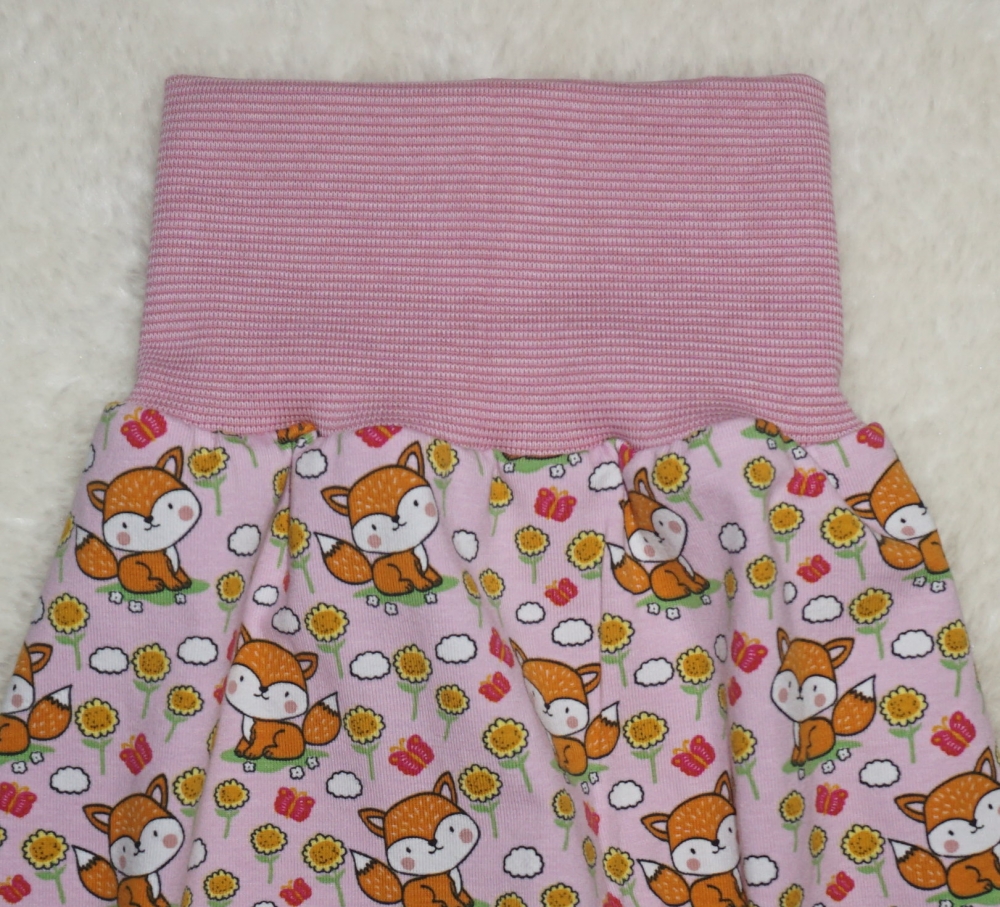 Bild 1 von Baby Pumphose, Mütze  & Halstuch - Jersey rosa Füchse  / (Größe) 50/56