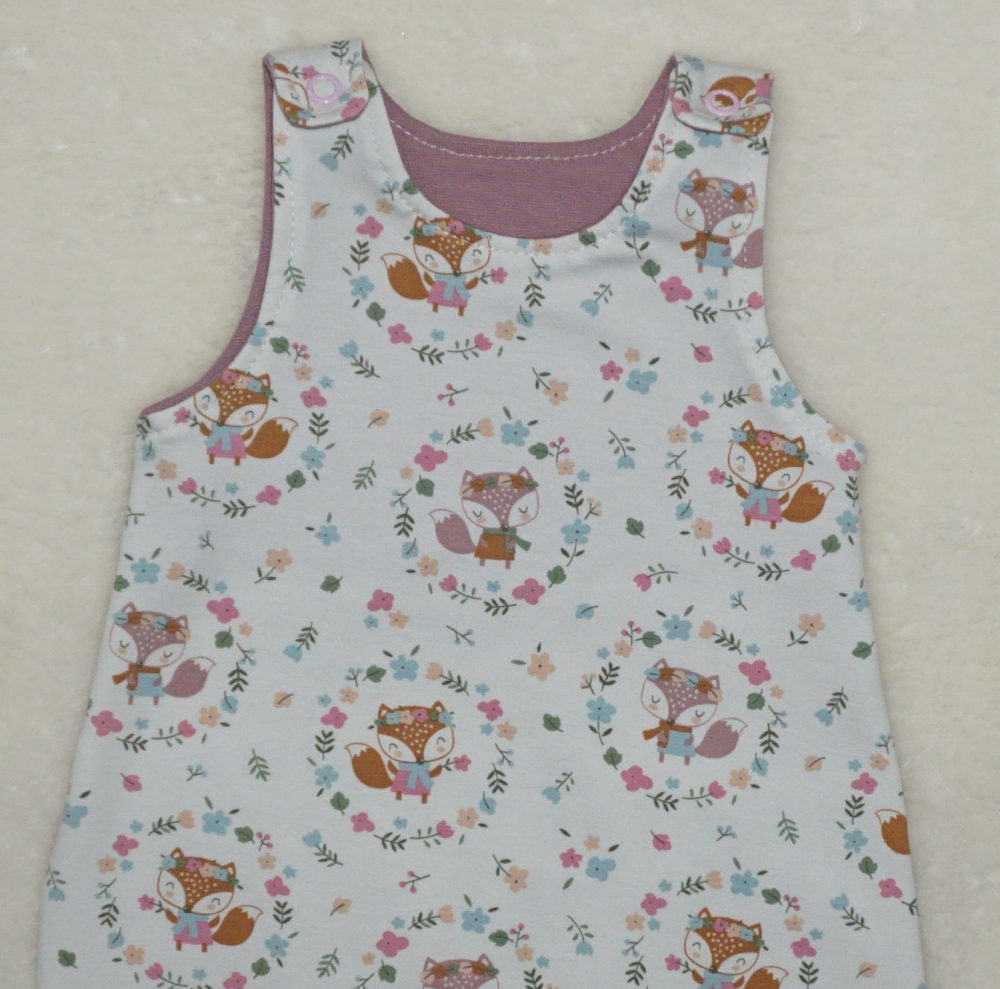 Bild 1 von Süßer Strampler - Gr. 56 - Fuchs - Biojersey Liese und Lotte weiß