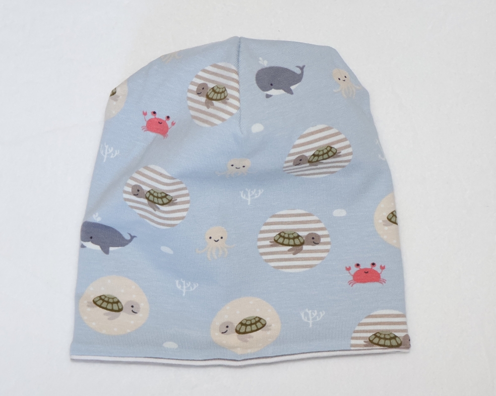 Bild 1 von Baby Set - Jacke, Pumphose & Mütze Blau/ Hellbeige Gr. 62/68