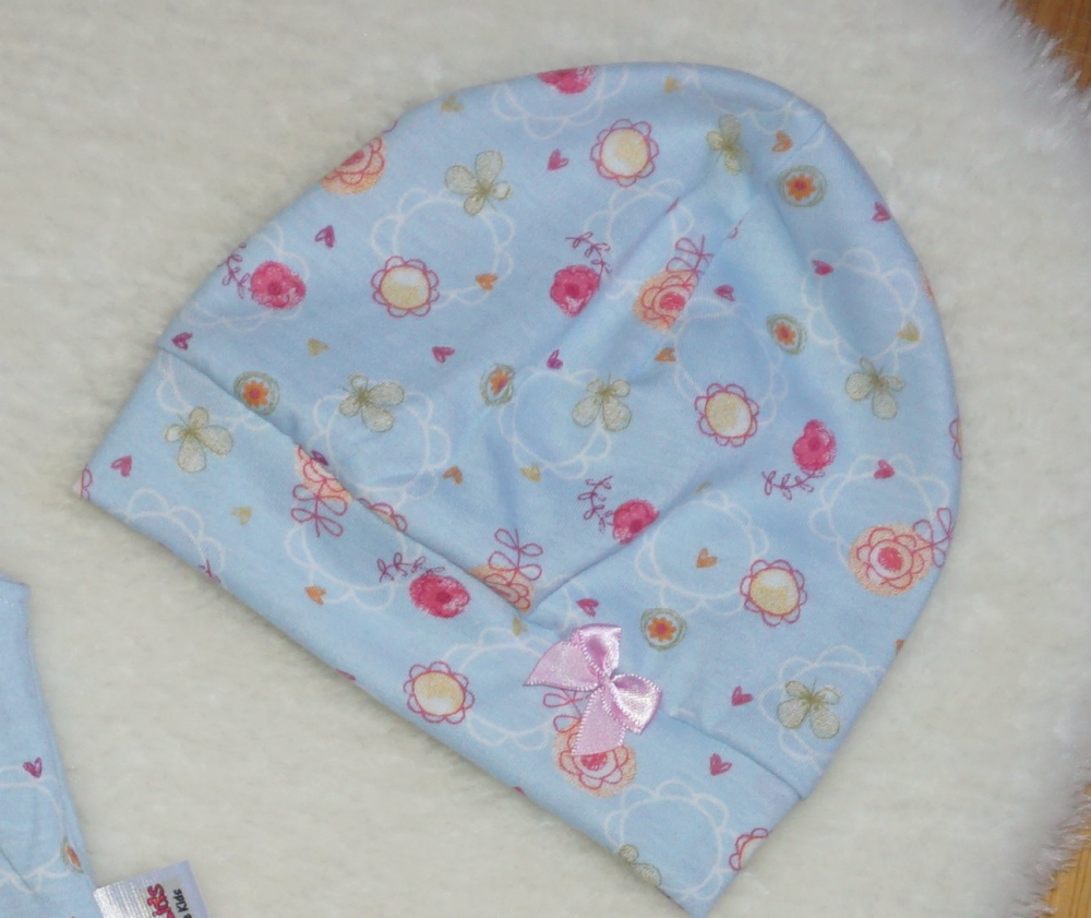 Bild 1 von Baby Set - Süßer Sommer Strampler  & Mütze Gr. 56 - hellblau Blumen