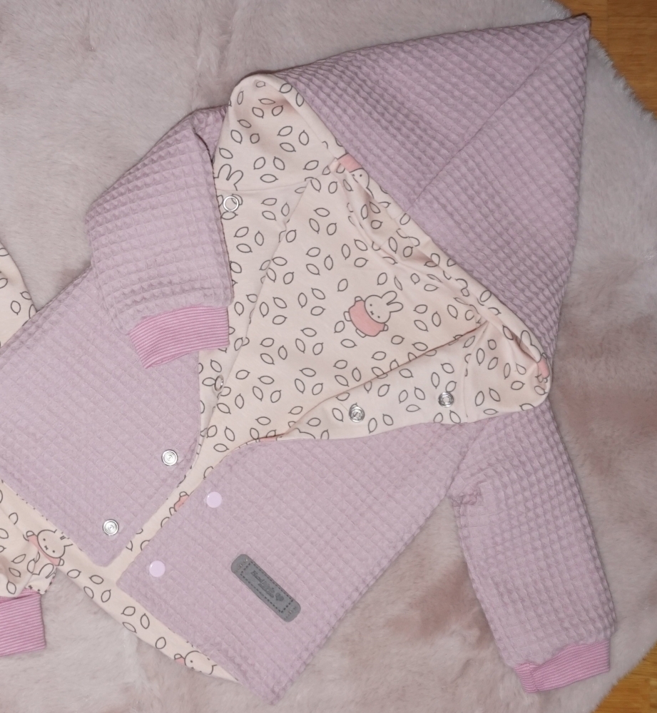 Bild 1 von Übergangsjacke - Babyjacke - Pumphose - Mütze - Waffelpique/Jersey Häschen