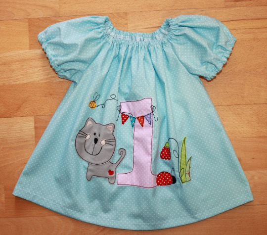 Bild 1 von Geburtstag - Tunika - Bluse  - Doodle Stickerei Katze