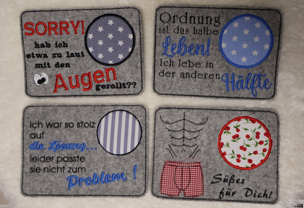 Bild 1 von Mug Rug Tassenteppich - Untersetzer - verschiedene Sprüche - Filz - 