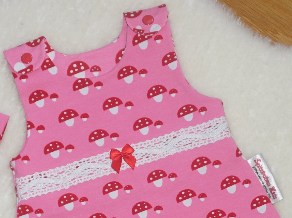 Bild 1 von Baby Set - Süßer Strampler  & Mütze Gr. 50 - rosa Fliegenpilze