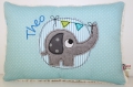 Bild 2 von Kuschelkissen, Namenskissen Motiv Elefant & Wimpel 20x30 cm  / (Stoffvarianten) grün Punkte