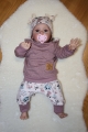 Tolles Baby Set - Kapuzen Pullover, Pumphose & Mütze  Gr. 62/68 Geschenk zur Geburt, Baby Geschenk