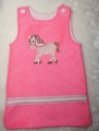 Schöner Puppen Schlafsack - rosa - Stickbild Pferdchen - für Puppen 40-43 cm