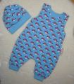 Baby Set - Süßer Strampler  & Mütze Gr. 56 - blau Fliegenpilze