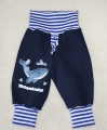 Bild 2 von Baby Jeans Pumphose Maritim Wal Gr. 74/80, Geschenk zur Geburt, Babyparty,  Mitwachshose, Babyhose