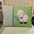 Bild 8 von Niedliche Affen Kissen - Personalisierte Kissen, Geschenk zur Geburt, Kissen mit Namen  / (Hauptfarbe) grau Punkte / (Kissenvariante/Größe) 30x40cm Hülle&Inlett / (Stickmotiv) Affe am Ast
