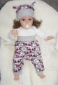 New Born Baby Set - Pumphose & Mütze Jersey Grau Marienkäfer Gr. 50-68