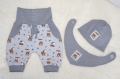 Newborn, Baby Pumphose, Mütze & Halstuch Gr. 56, Geschenk zur Geburt, Homecomingset, Reborn, Geburt