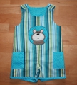 Kurze Latzhose Gr. 86 Blau/grün/gelb/weiss Streife und Türkies Punkte Motiv Bärchen