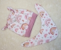 Bild 9 von Baby Set Gr. 74/80 - Babyjacke - Pumphose, Mütze & Halstuch Jersey Rosa Regenbogen - Geschenk Geburt