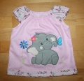 Schöne Bluse Gr. 104 - Rosa - mit einer süßen Elefanten Doodle Stickerei
