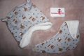 Bild 3 von Set - Babymütze Kindermütze Wintermütze und Halstuch - Jersey grau Reh & Teddyfell  / (Größe) KU 36-38