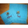 Bild 3 von Set - Handtuch & Duschtuch bestickt mit Motiv und Namen  / (Farbe) Jeans blau / (Stickmotiv) Esel
