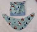 Bild 4 von Süße Baby Pumphose, Mütze & Halstuch Gr. 50-68, Jersey grün Fuchs Geburt, Geschenk, Newborn