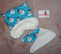 Bild 5 von Set - Babymütze Kindermütze Wintermütze KU 48/50 und Halstuch - Jersey blau Schneemann & Teddyfell