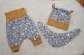 Süße Baby Pumphose, Mütze & Halstuch Gr. 56-68, Geschenk zur Geburt, Baby Geschenk, Newborn Baby