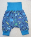 Bild 2 von Newborn Baby Set - Pumphose & Mütze Sweatstoff Blau - Dinos Gr. 50-62