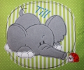 Bild 2 von Namenskissen, Kuschelkissen Doodle Stickerei Elefant oder Hund und Namen 40x40 cm, Hülle & Inlett