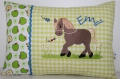 Bild 3 von Personalisierte Kissen, Kindergarten, Geschenk zur Geburt, Namenskissen - Pferdchen auf Blumenwiese