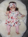 New Born Baby Set - Pullover, Legging & Stirnband Gr. 56 Rosa/Blumen