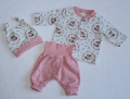 New Born Baby Set - Jäckchen, Pumphose & Mütze -  Biojersey Liese und Lotte weiß Gr. 44