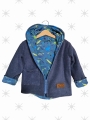 Bild 3 von Baby Jacke mit Kapuze Gr. 92 - Übergangsjacke  Jersey Dino blau - Junge