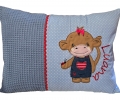 Niedliche Affen Kissen - Personalisierte Kissen, Geschenk zur Geburt, Kissen mit Namen