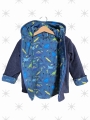 Bild 2 von Baby Jacke mit Kapuze Gr. 92 - Übergangsjacke  Jersey Dino blau - Junge