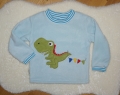 Schöner Fleece Pullover Gr. 92/98 mit einer tollen T-Rex Saurier Applikation