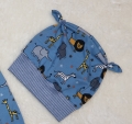 Bild 4 von Newborn Baby Set - Pumphose & Mütze Jersey Blau - Safari Tiere Gr. 50-62