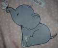 Bild 3 von Geburtskissen-Namenskissen-personalisiertes Kissen - Waffelpique - Elefanten & Name - 25x35 cm