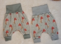 Newborn  Baby Pumphose Gr. 56 Ribstrick Jersey grün Fuchs, Geschenk zur Geburt, Babyhose