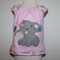 Bild 2 von Schöne Bluse Gr. 104 - Rosa - mit einer süßen Elefanten Doodle Stickerei