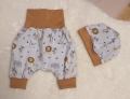 Bild 1 von Newborn Baby Set - Pumphose & Mütze Jersey Grau Safari Gr. 50-62