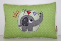 Bild 7 von Kuschelkissen, Namenskissen Motiv Elefant & Wimpel 25x35 cm  / (Stoffvarianten) grün Punkte