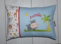 Kleines Nilpferd - Personalisierte Kissen, Kindergarten, Geschenk zur Geburt, Kissen mit Namen
