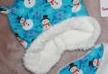 Bild 3 von Set - Babymütze Kindermütze Wintermütze KU 48/50 und Halstuch - Jersey blau Schneemann & Teddyfell