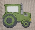 Bild 3 von Geburtskissen-Namenskissen-personalisiertes Kissen - Waffelpique - Baufahrzeuge & Name - 25x35 cm  / (Stoffvariante) altrosa / (Motiv) Traktor / (Kissenvariante) Komplett Kissen