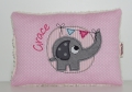 Bild 3 von Kuschelkissen, Namenskissen Motiv Elefant & Wimpel 20x30 cm  / (Stoffvarianten) grün Punkte